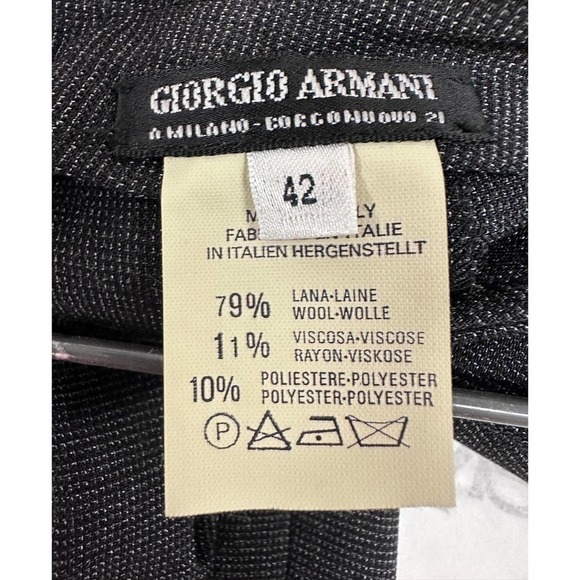 GIORGIO ARMANI Borgonuovo Milano Black Label Gray Pant Suit Size EU 42 (US 6)VTG - Picture 8 of 8